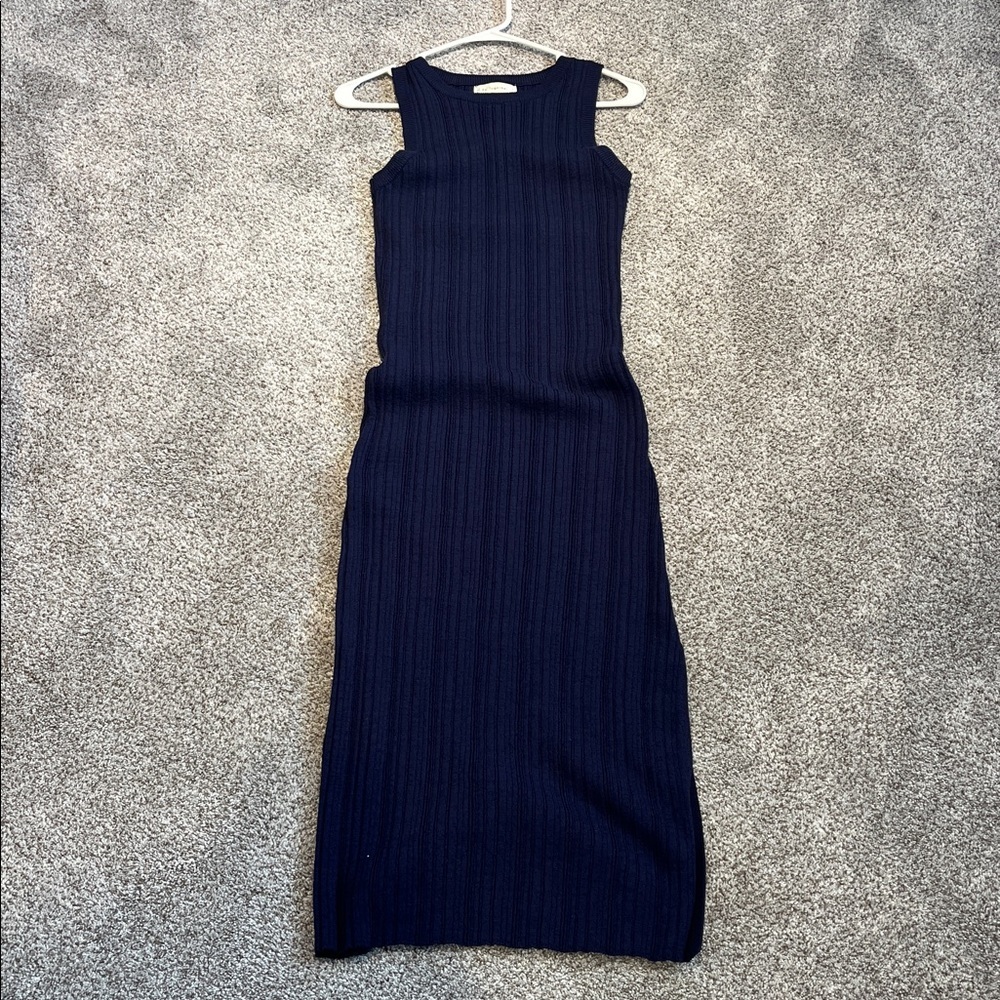 By Together Navy Ribbed Maxi Dress